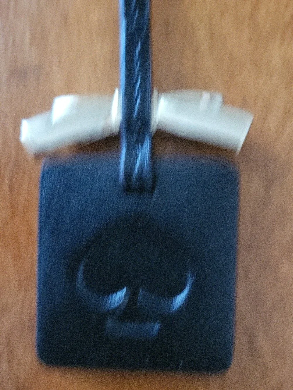 Black Spade Pendant Leather Lanyard - Designer Style